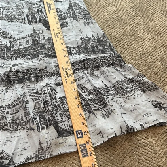 Derek Lam - Pale Blue & Black Toile Print Chiffon Dress Sz 8 - Picture 9 of 10